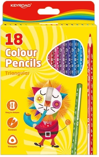Lápices de colores triangulares KEYROAD, 18 colores