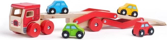 Camión de madera con coches de Bigjigs Toys