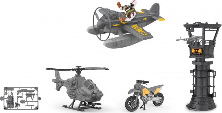 Set militar con avión y torre de vigilancia 21 cm