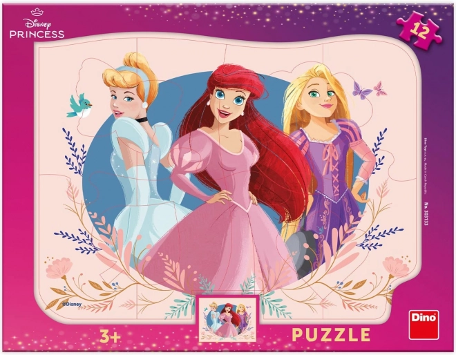 Puzzle de princesas de 12 piezas con tablero
