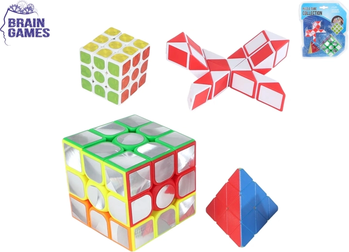 Set de rompecabezas Brain Games: 4 juguetes lógicos para niños y adultos