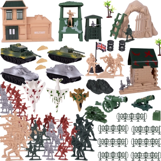 Set de soldados y equipamiento militar de 300 piezas