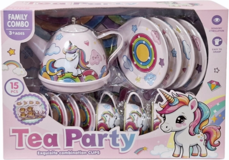 Set de té infantil con motivo de unicornio (15 uds.)