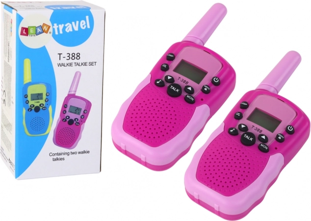 Walkie talkies infantiles rosas con alcance de 3 km