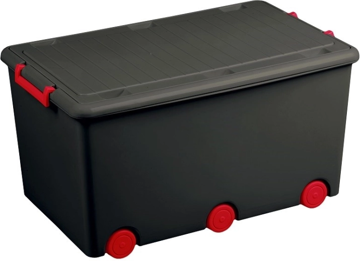 Caja multiusos para juguetes con ruedas Tega gris
