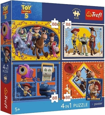 Puzzle infantil Trefl Premium Plus 4 en 1 Reloj juguete 4×88 piezas