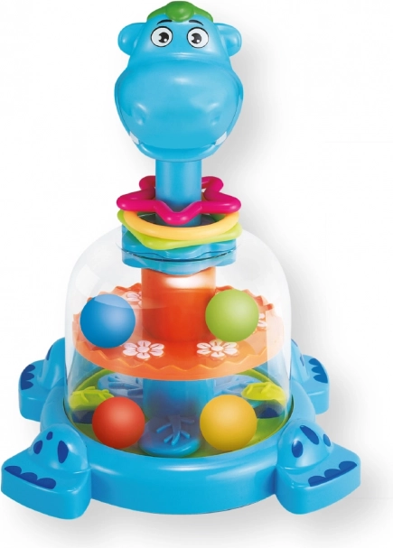 Dinosaurio con bolitas – carrusel mecánico multicolor para niños