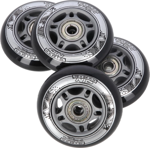 Juego de ruedas para patines en línea 72 × 24 mm con rodamientos ABEC 9 NILS EXTREME
