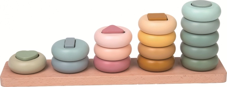 2kids toys encajable de formas de madera – juguete Montessori en tonos pastel
