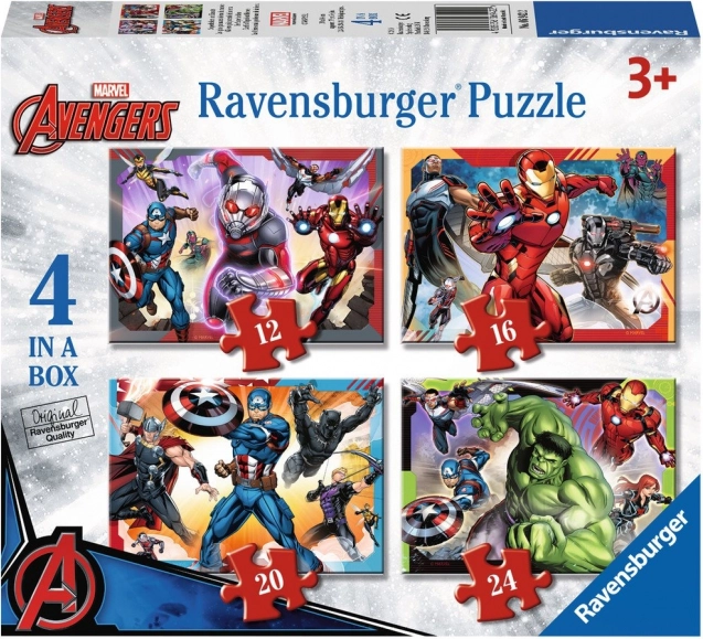 Puzzle Ravensburger Avengers: los héroes más poderosos de la Tierra 4 en 1 (12–24 piezas)