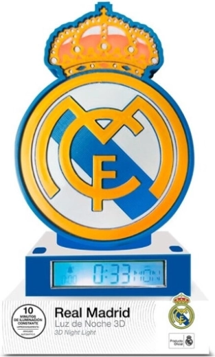 Lámpara 3D con despertador e himno Hala Madrid del Real Madrid