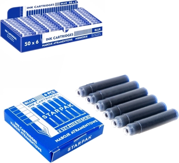Cartuchos para pluma estilográfica, tinta azul (6 uds)