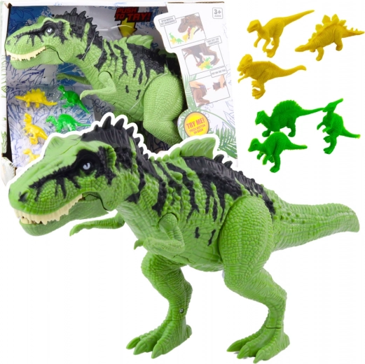 Set de juguete de dinosaurio con sonido y mini figuras