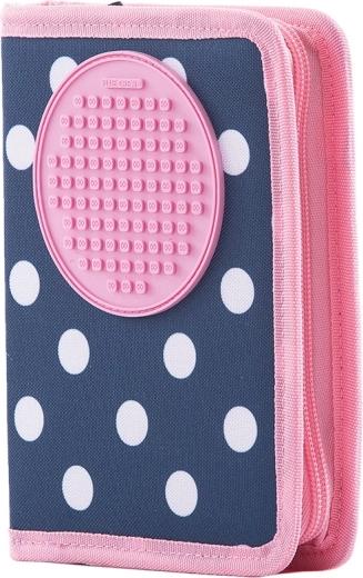 Estuche escolar Pixie Crew de un compartimento, azul con lunares blancos