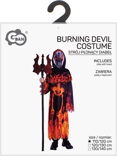 Disfraz infantil de diablo con capucha 110–120 cm