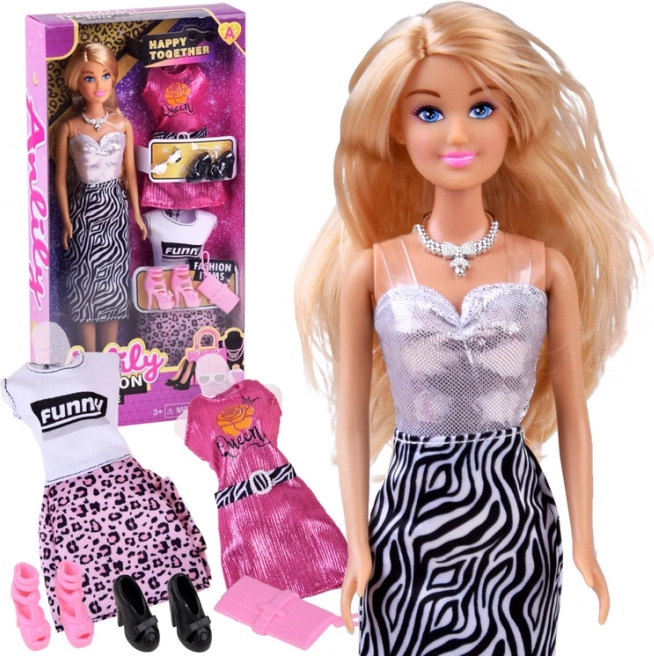 Muñeca de moda Anlily con ropa y accesorios