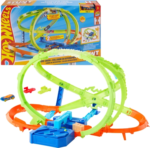Hot Wheels Stunt Tracks Hipersféra kraks pista de carreras con propulsión + coche