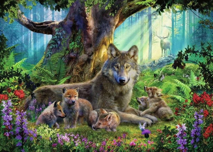 Puzle Lobos en el bosque 1000 piezas