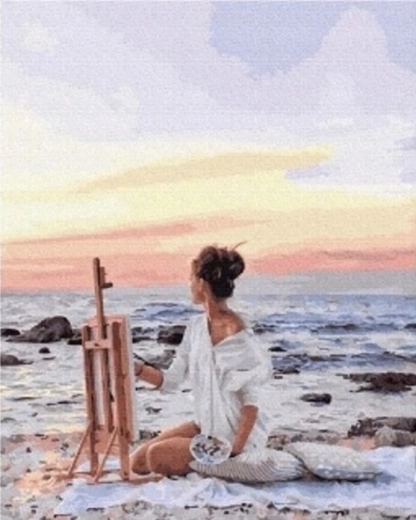 Norimpex pintura con diamantes Artista en la costa 30 × 40 cm