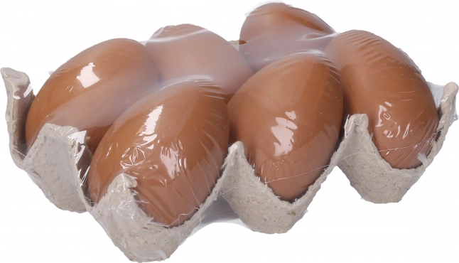 Huevos decorativos de plástico marrones de 6 cm, 6 uds