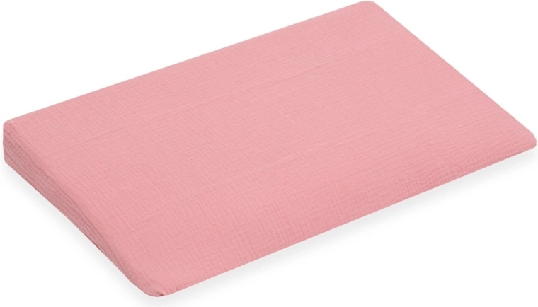 Funda de muselina para almohada infantil tipo cuña New Baby Standard 59 × 37 cm rosa