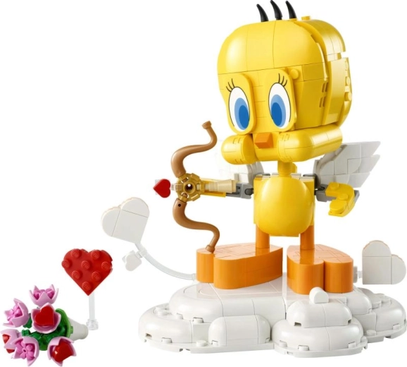 Tweety como Cupido en una nube