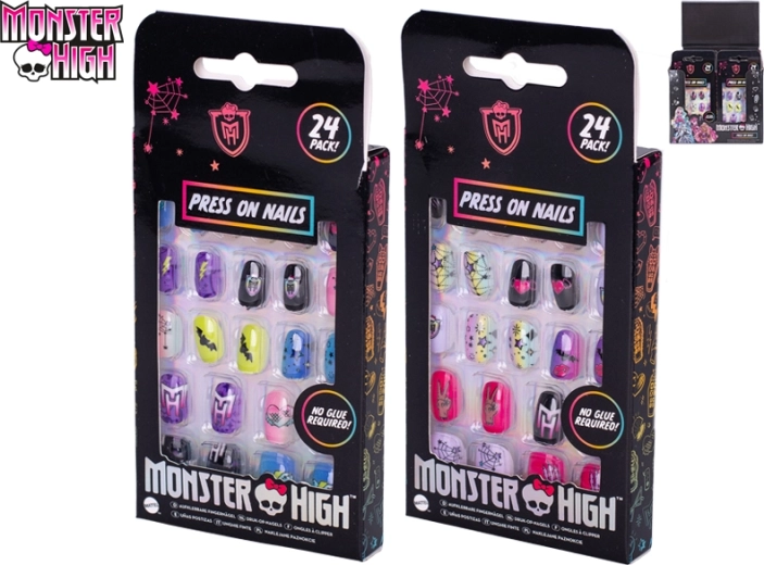 Uñas infantiles adhesivas MONSTER HIGH – 24 uds sin pegamento