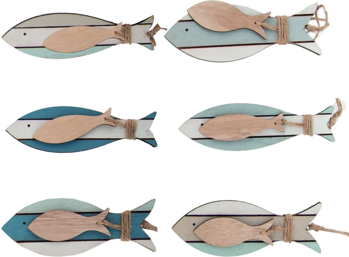 Decoración colgante de madera Pez SEA 15 cm