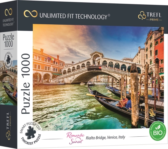 Puzzle TREFL UFT Romantic Sunset: Puente de Rialto en Venecia, 1000 piezas