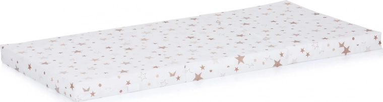 Colchón plegable para cuna 120 × 60 cm – estrellas blancas y beige Chipolino
