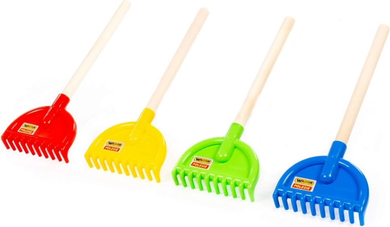 Rastrillo infantil con mango de madera - 1 unidad