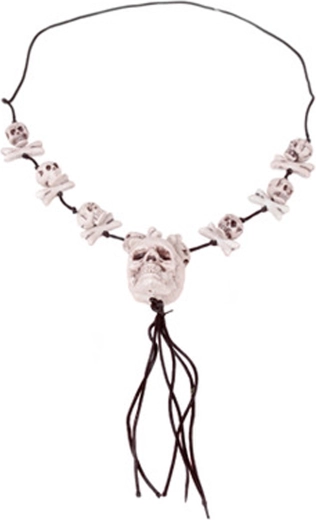 Collar de fiesta con motivo de calavera y huesos cruzados