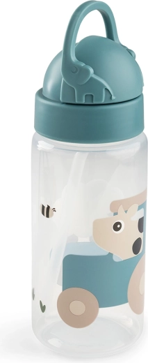 Done by Deer botella con pajita Tiny farm rosa 350 ml