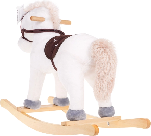 Unicornio balancín para niños 24m+ con asas de madera y sonidos – Blanco