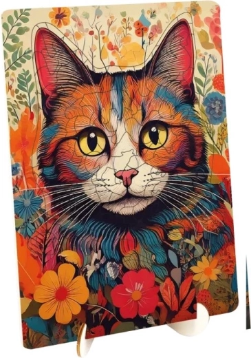 Moxy puzzle de madera con siluetas Gato 125 piezas