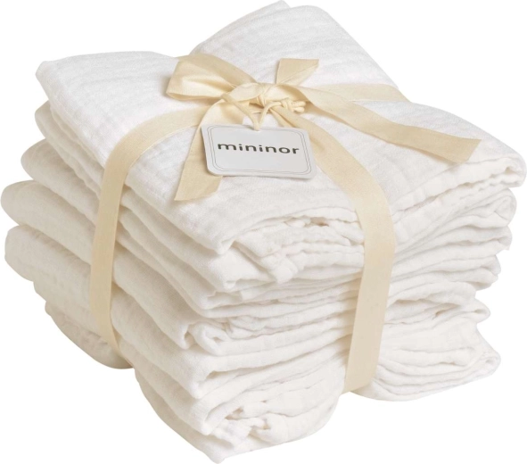 Pañales de muselina Mininor blancos (8 uds)