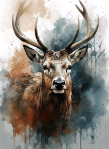 Pintura de diamantes – ciervo en acuarela 30 × 40 cm
