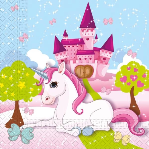 Servilletas de papel Unicornio 33 × 33 cm, 2 capas, 20 uds.