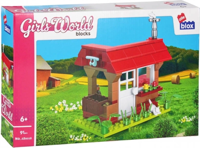 Kit de construcción: casita para niña de bloques (91 piezas)