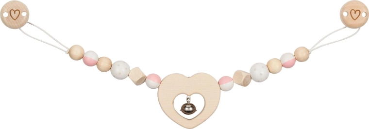 Goki cadena para cochecito con corazones y clips - 1 pieza