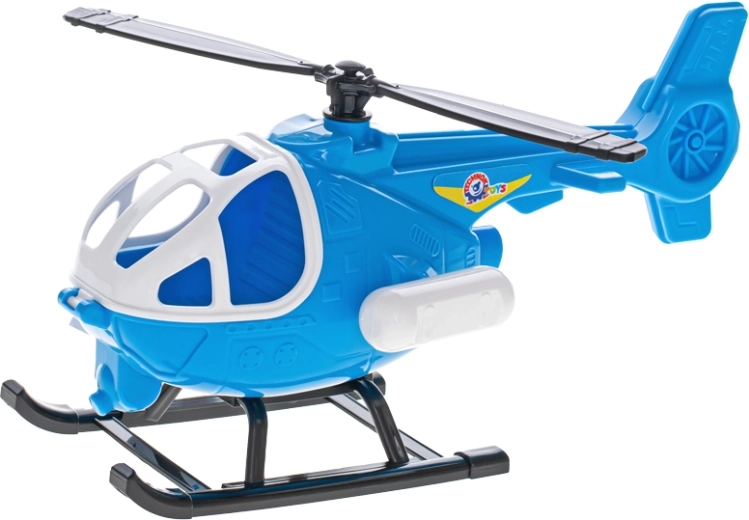 Helicóptero de plástico azul con cabina abatible 25 cm