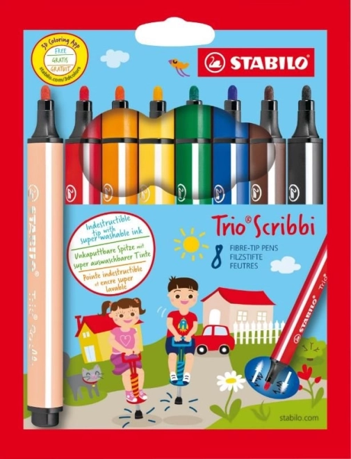 Set de rotuladores STABILO Trio Scribbi (8 uds.)