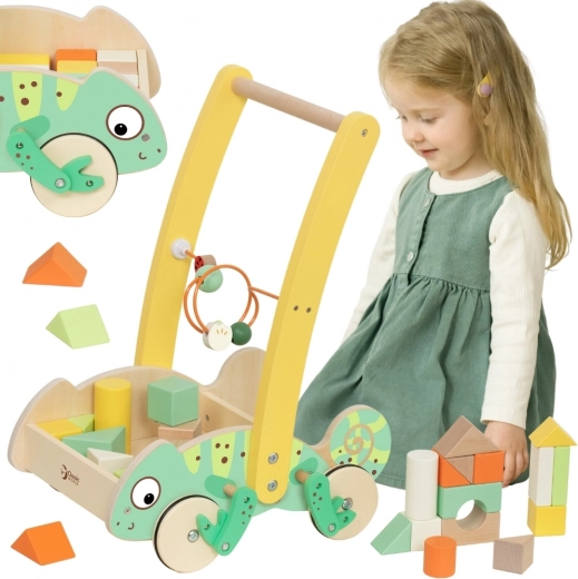 Classic World andador de madera Chameleon con bloques