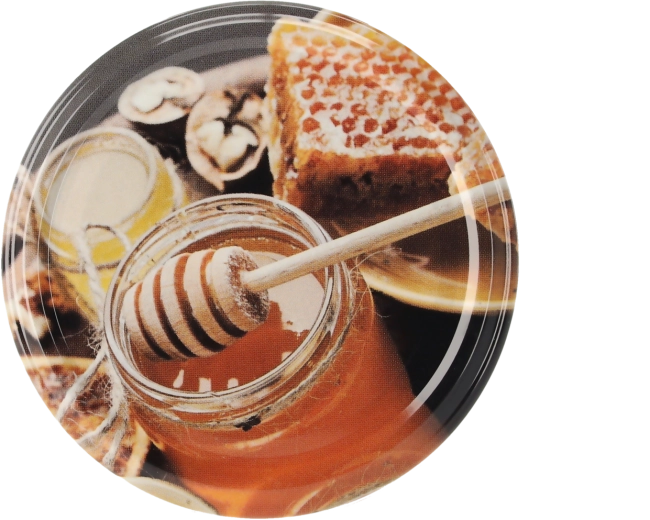 Tapas para frascos de conserva con motivo de miel fi 82