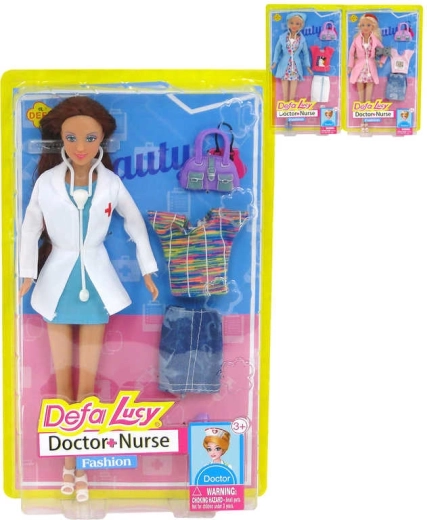 Muñeca Defa Lucy doctora / enfermera 29 cm con accesorios - 1 unidad