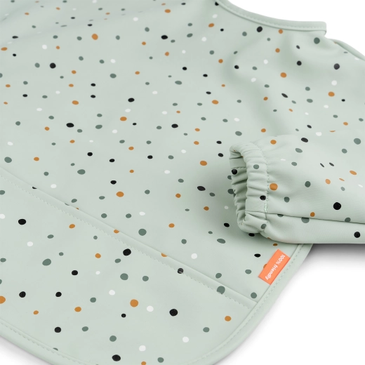 Done by Deer babero con mangas y bolsillo Happy dots, rosa