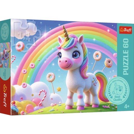 Puzzle Trefl de 60 piezas – Mundo azucarado del unicornio