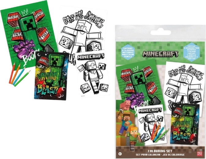 Set creativo de dibujos para colorear Minecraft