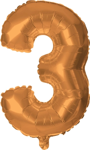 Globo de foil número 3 de 30 cm en color bronce TORO