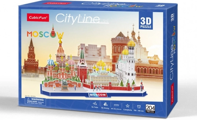 Puzzle 3D CubicFun CityLine panorama de Moscú, 204 piezas
